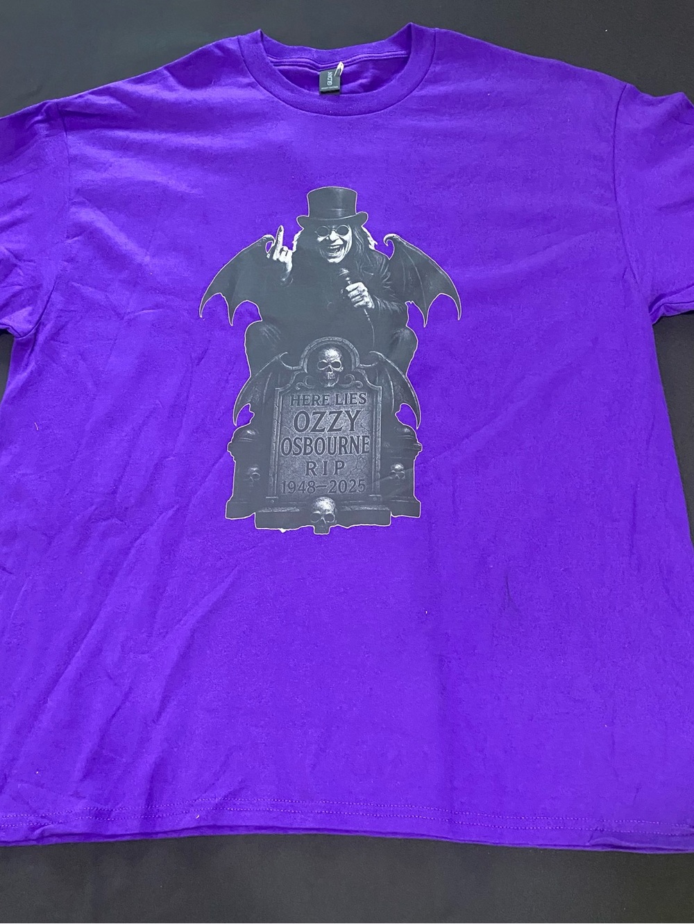 Purple Ozzy Osbourne RIP DTF XL Gildan graphic